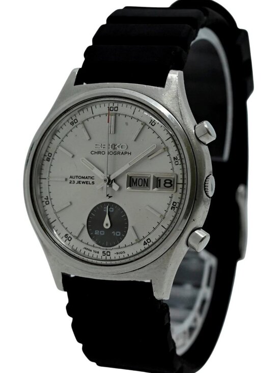 Seiko 37mm Men\'s Flyback Automatic Chronograph Day-Date Japan Watch [7018-7000]! main image 4